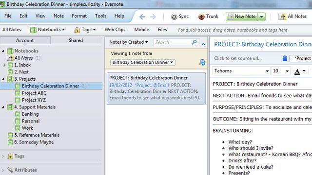 Gtd Project Planning Template Get Things Done with Evernote Using Gtd Templates