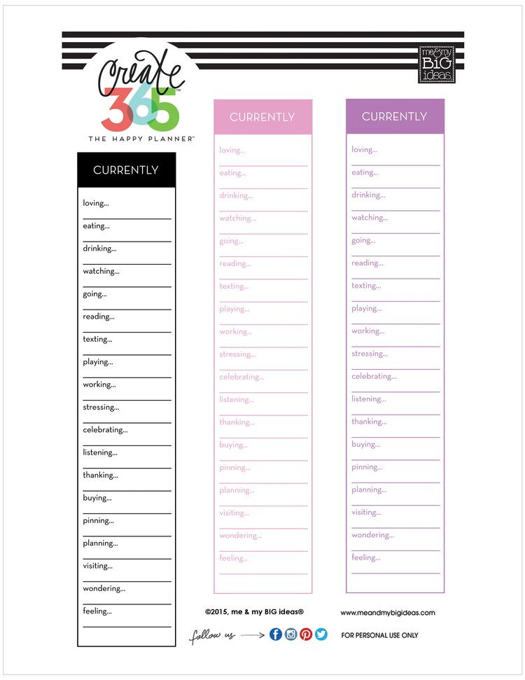 Happy Planner Template Currently Free Printables for the Happy Plannerâ¢