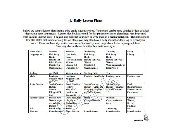 History Lesson Plan Template Daily Lesson Plan Template Pdf Templates Data