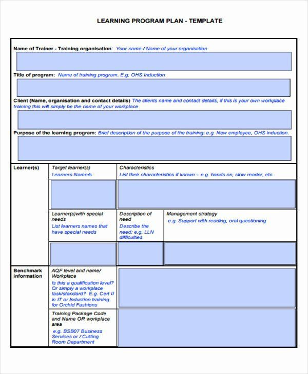 Individual Learning Plan Template Individual Learning Plan Template New Learning Plan Template