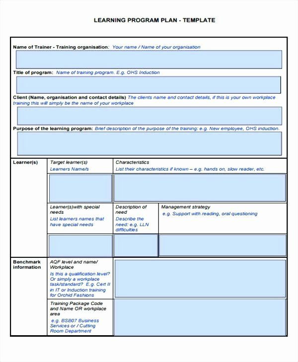 Individual Learning Plan Template Personal Learning Plan Template Elegant Learning Program