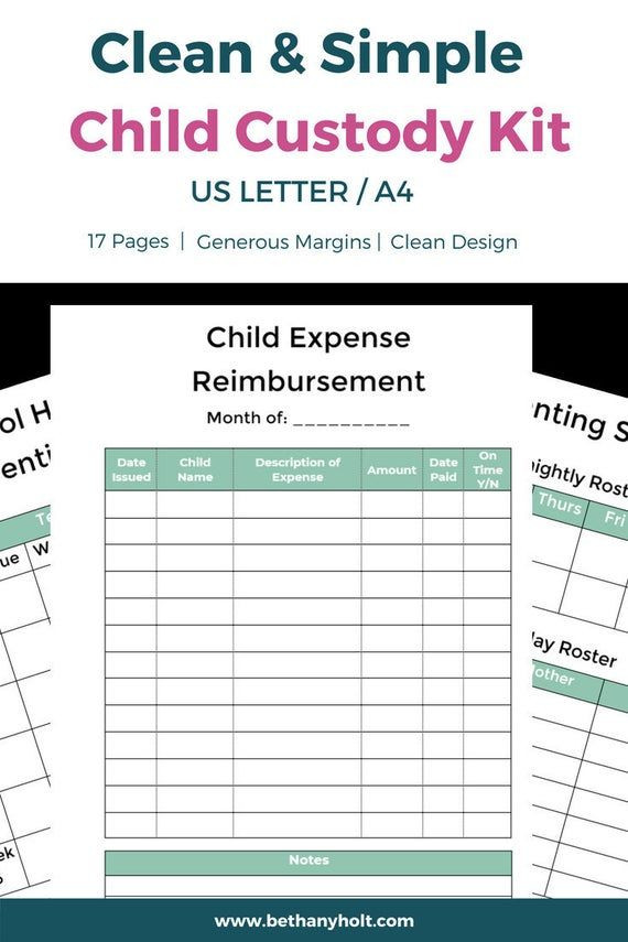 Joint Custody Parenting Plan Template This Simple Custody Planner Kit is the solution to Your