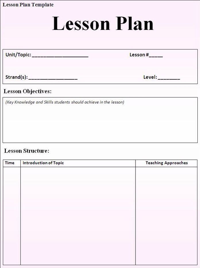 Lesson Plan Template for Adults Sample Esl Lesson Plan Template