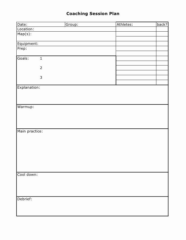 Life Coaching Session Plan Template Football Session Plan Template Unique Session Plan Template