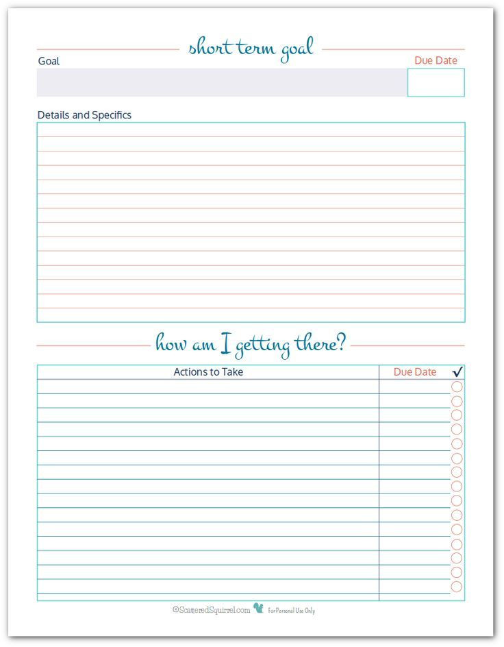 Long Term Planning Template Personal Planner Free Printables