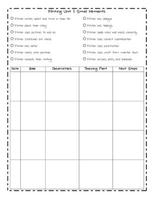 Lucy Calkins Lesson Plan Template Writing Conference Notes for Lucy Calkins Writing Units From