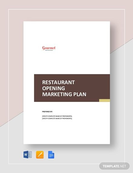 Marketing Plan Template Google Docs Instantly Download Restaurant Opening Marketing Plan