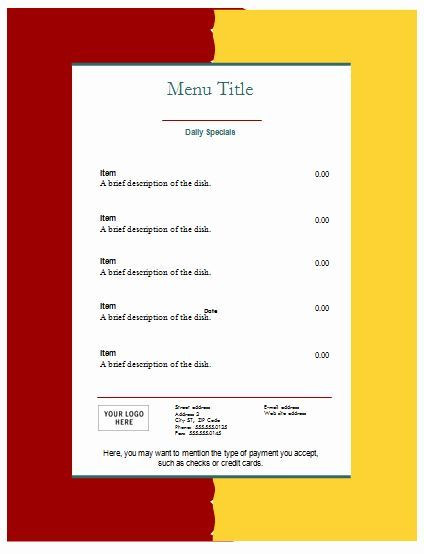 Meal Plan Template Google Docs Meal Plan Template Google Docs Elegant Food Menu Template An