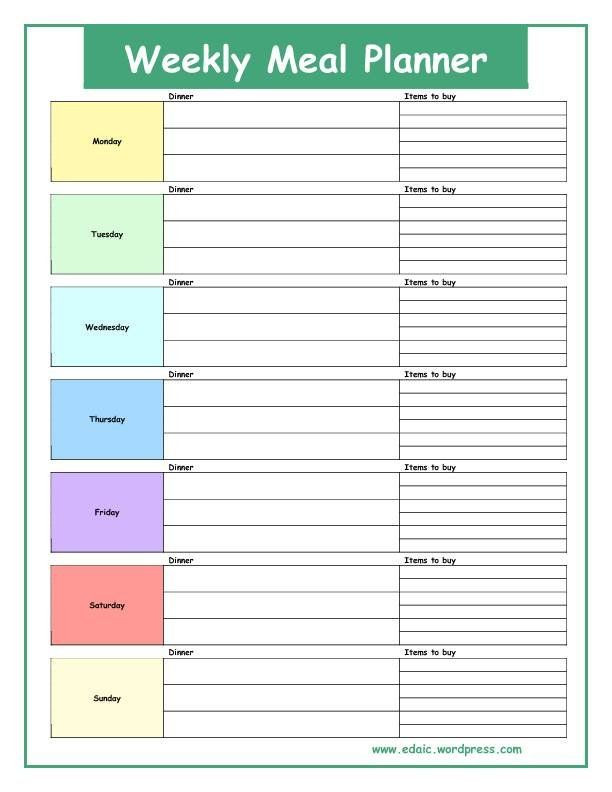 Meal Plan Template Word Image Result for Weekly Meal Planner Template Word