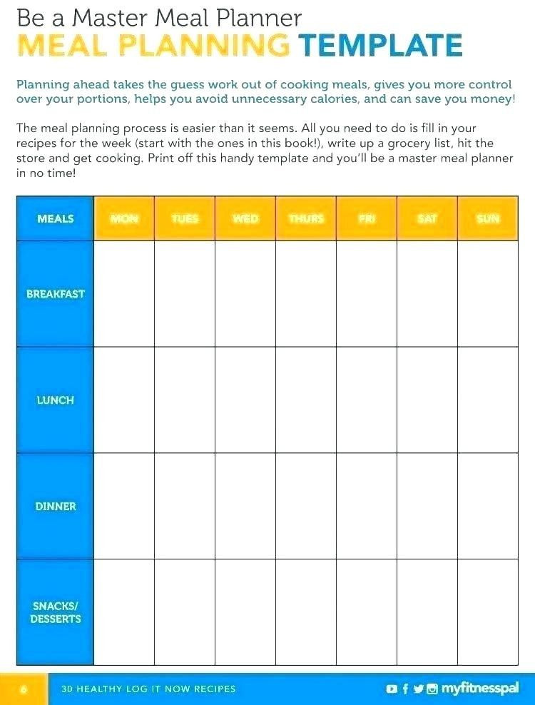 20 Meal Planner Template Google Docs