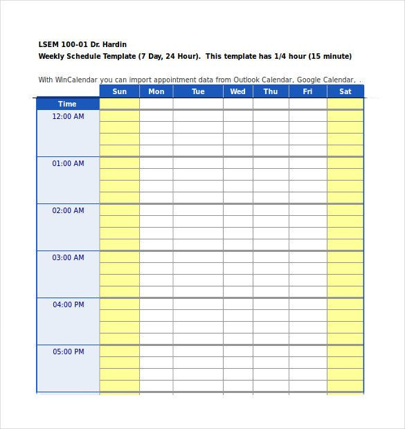 Microsoft Excel Daily Planner Template 24 Hours Daily Planner Template Excel format Download