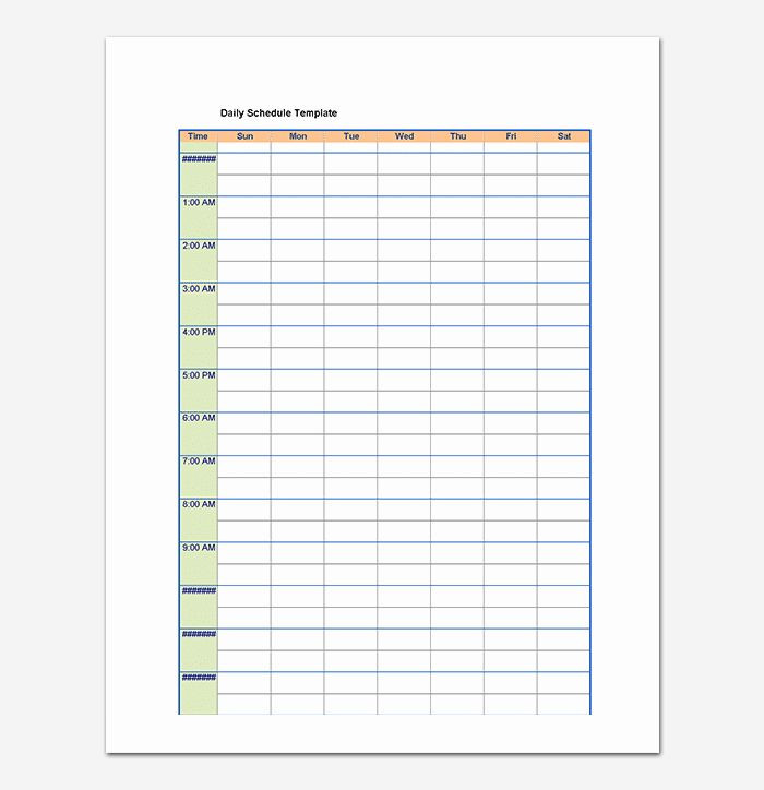 Microsoft Excel Daily Planner Template Excel Daily Schedule Template Lovely Daily Schedule Template