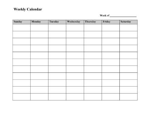 Microsoft Word Daily Planner Template Free Printable Weekly Calendar Template Microsoft Word