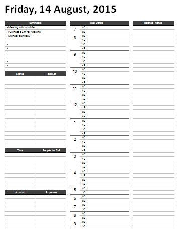 Microsoft Word Daily Planner Template Pin On Action Plan Template Printable Design