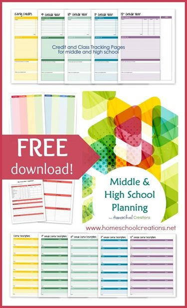 Middle School Student Planner Template Middle and High School Planner Printables for Homeschool
