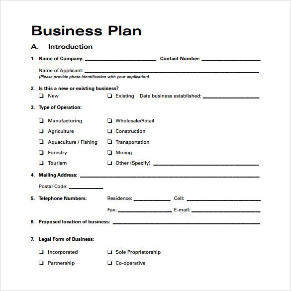 Mini Business Plan Template Business Plan Template Free Download