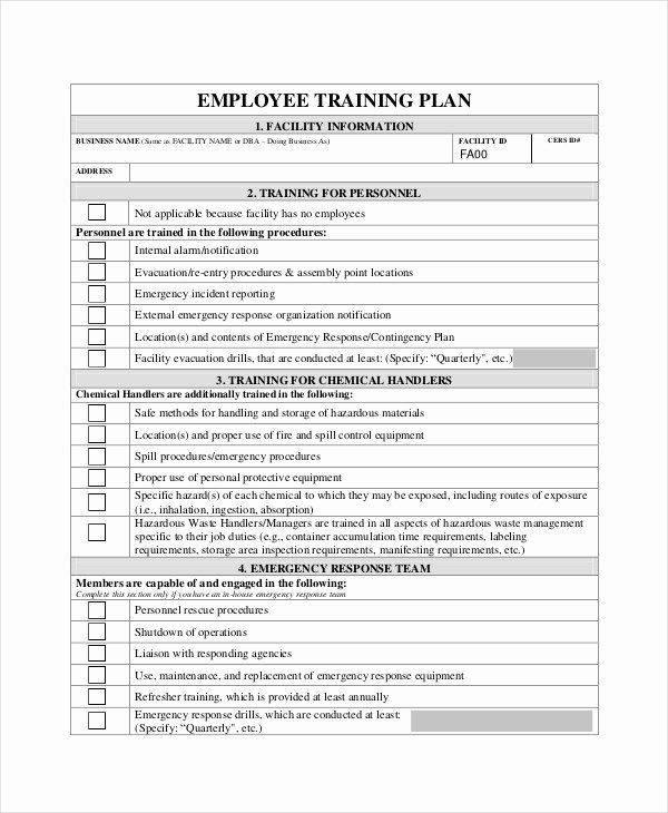 New Employee Training Plan Template Training and Development Plan Template Unique 15 Training
