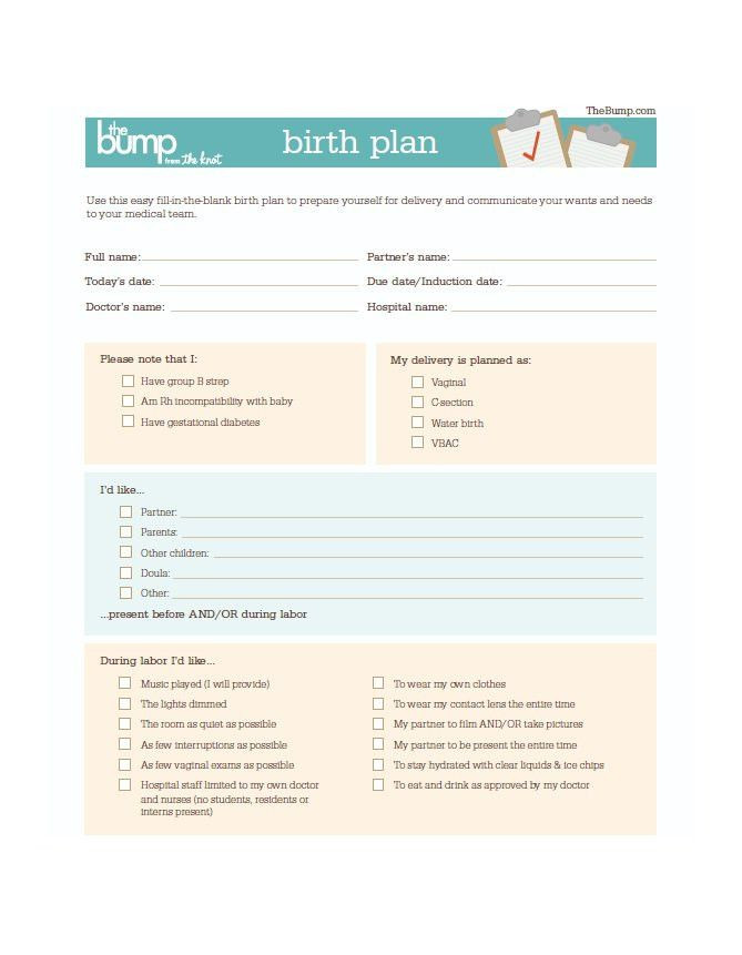 One Page Birth Plan Template Pin On Action Plan Template Printable Design