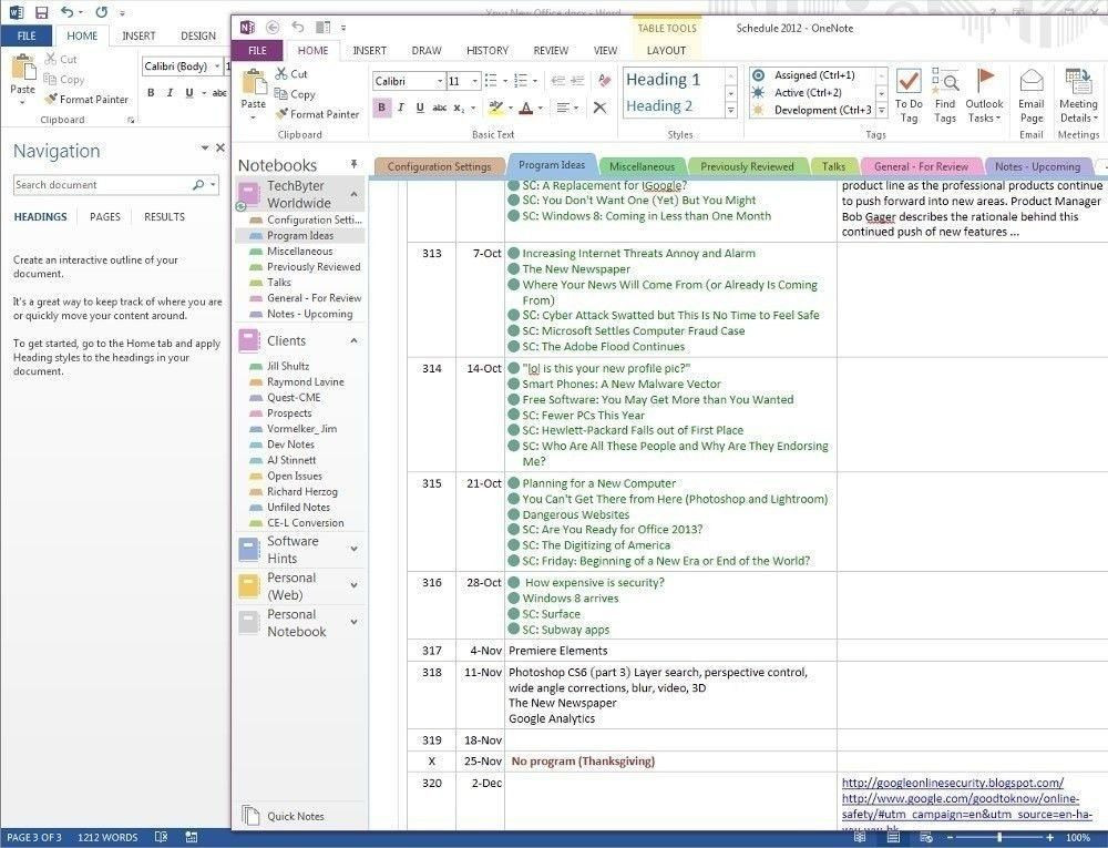 project planning in onenote