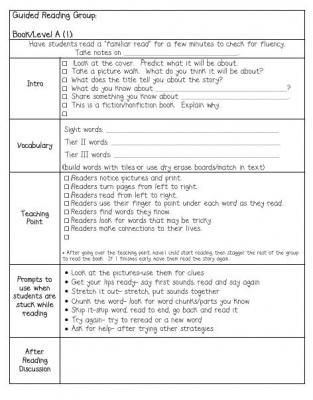 Orton Gillingham Lesson Plan Template Small Group Guided Reading Lesson Plans Level A N 1 23