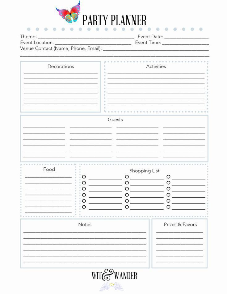 Party Planner Checklist Template Free event Planning Checklist Template Fresh Free Printable Party