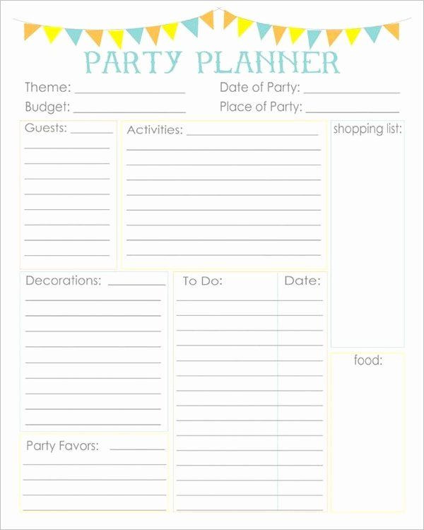 Party Planner Checklist Template Free Party Plan Checklist Template New 21 Free Party Planning