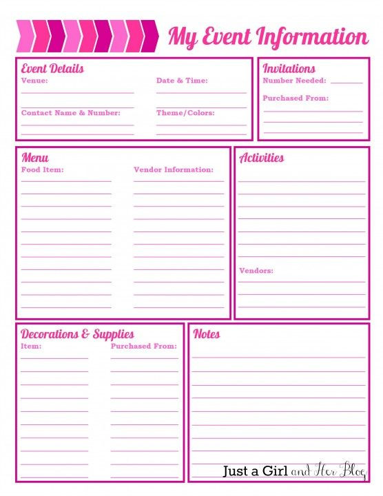 Party Planning List Template Party Planning organized with Free Printables