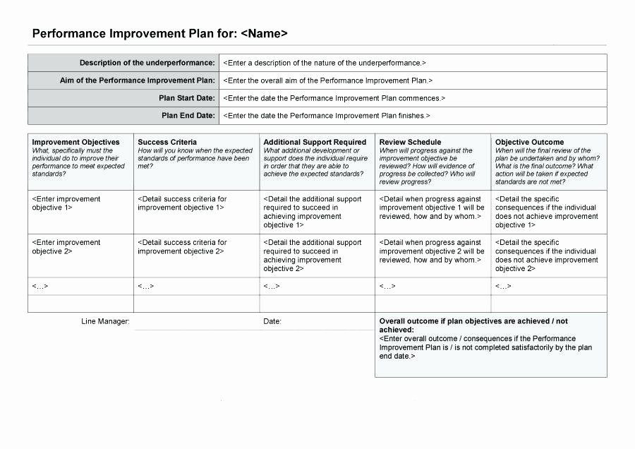 Performance Improvement Action Plan Template Process Improvement Plan Template Best Non Medical Home