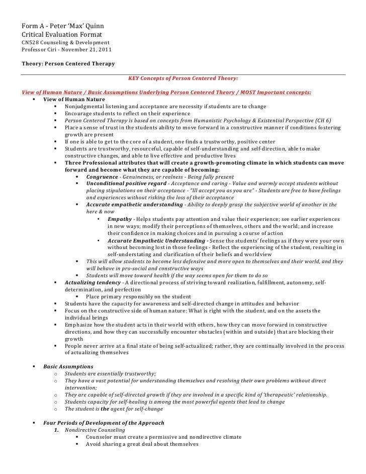 Person Centered Treatment Planning Template form A ‐ Peter Max Quinn Critical Evaluation format Cn528