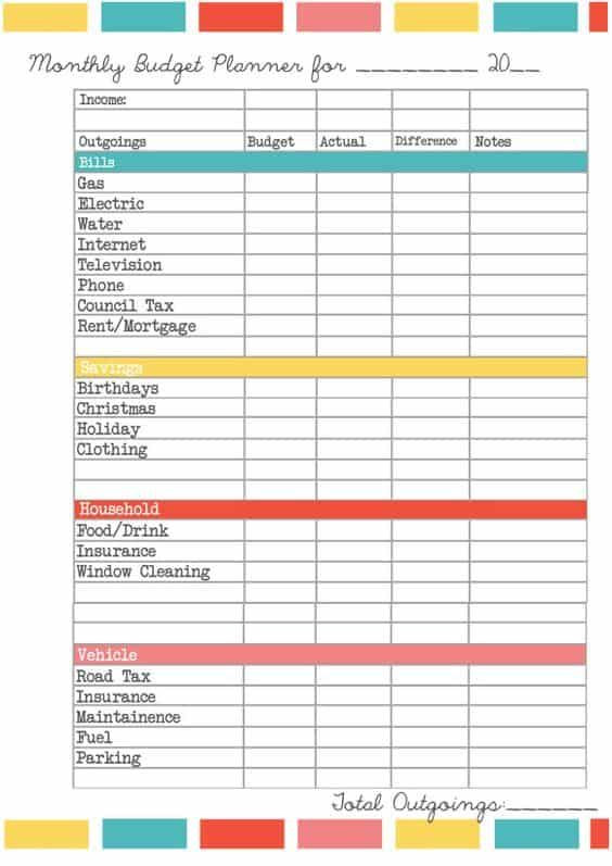 Personal Budget Planning Template 17 Brilliant and Free Monthly Bud Template Printable You