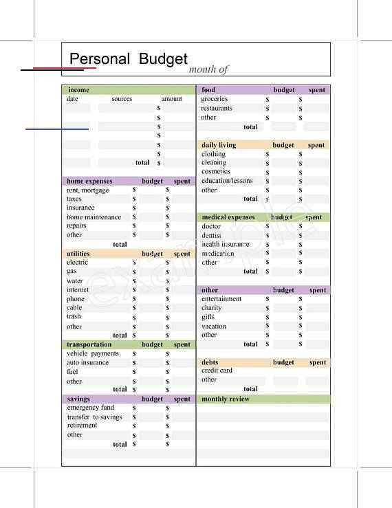 Personal Budget Planning Template Monthly Bud Sheet 2020 Bud Planner Bud Planner