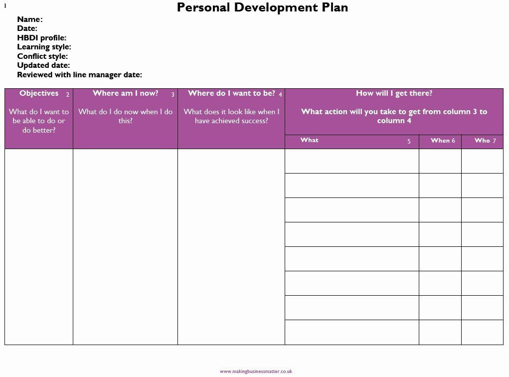 Personal Development Plan Template Excel Individual Development Plan Template Lovely 6 Personal