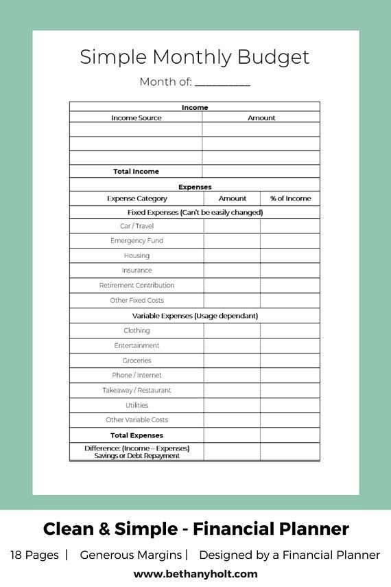 Personal Finance Planner Template Financial Planner Bud Planner Finance Planner Bud