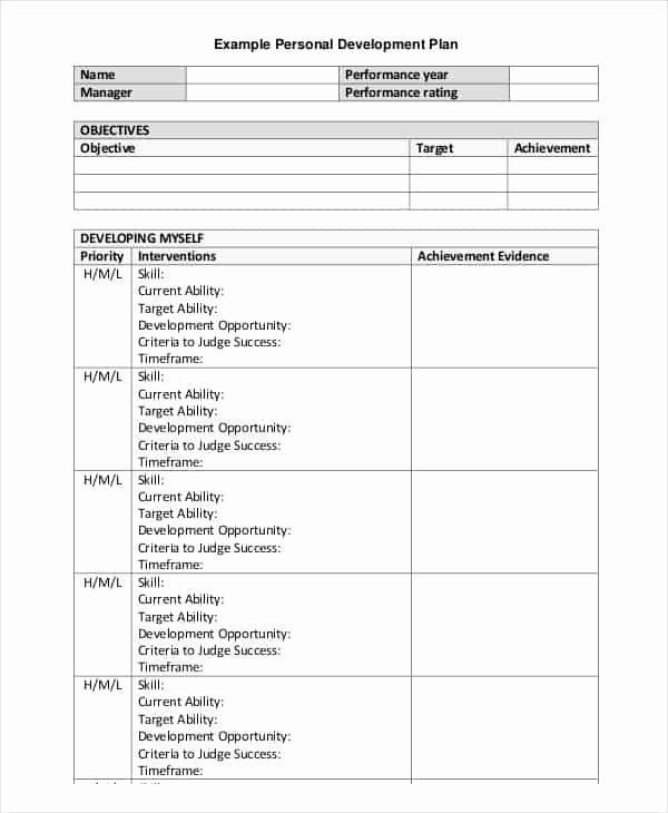 Personal Improvement Plan Template Personal Improvement Plan Template Lovely 24 Free Personal