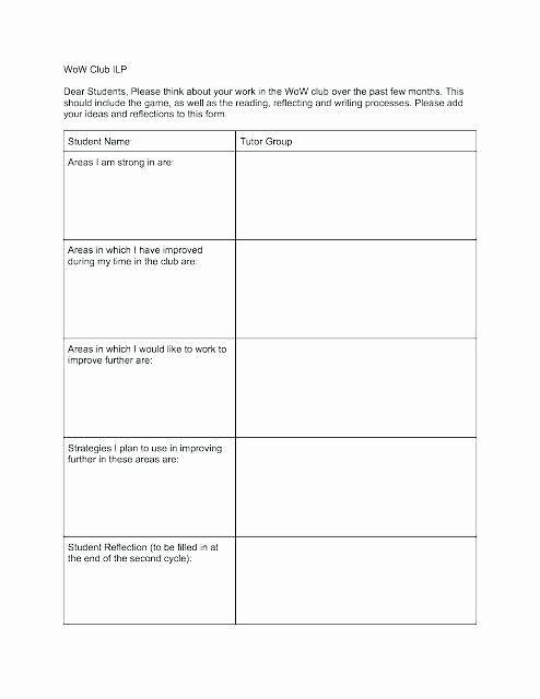 Personal Learning Plan Template Individual Learning Plan Template Inspirational Individual