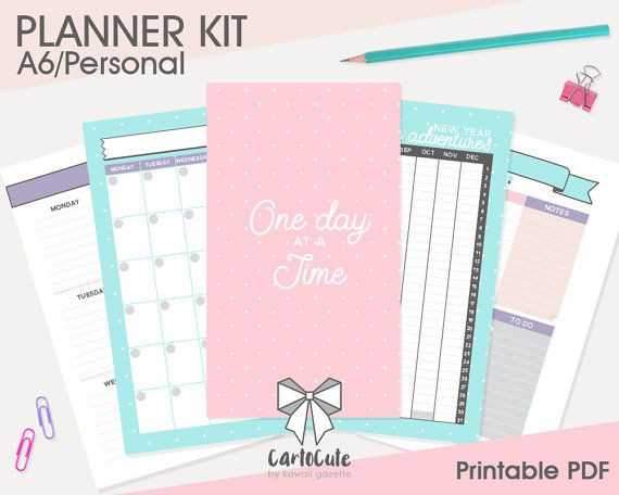 Personal Planner Divider Template Planner Kit Stampabile – A6 Personal – Pagine Giornaliere