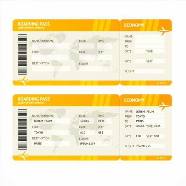 Plane Ticket Template Pdf Plane Ticket Template Pdf Awesome Airplane Ticket Boarding