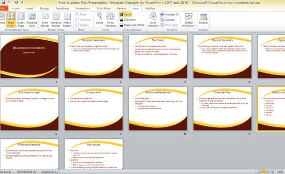 Ppt Business Plan Template Free Business Plan Presentation Template for Powerpoint 2007