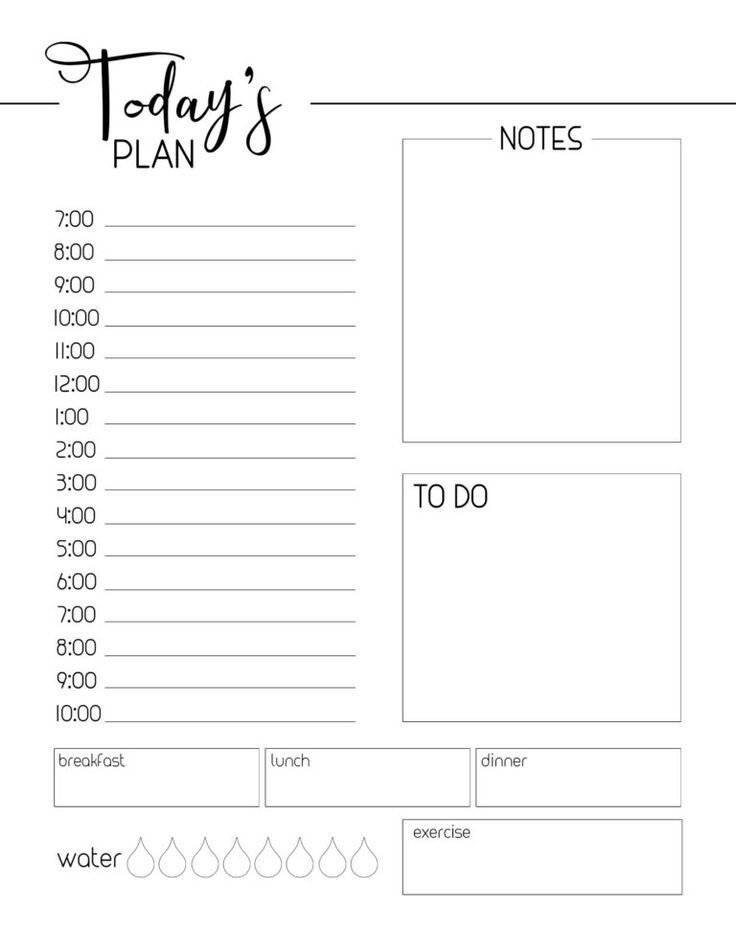 Printable Daily Planner Template Free Printable Daily Planner Template Day Planner Page to