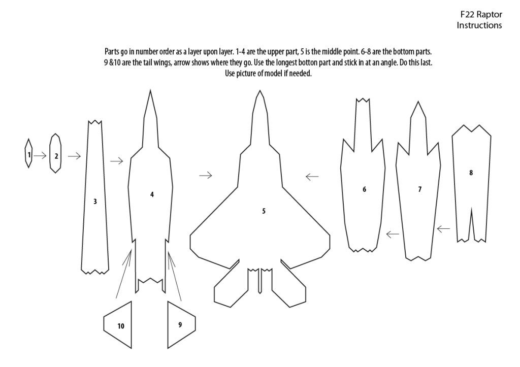 Printable Paper Airplane Template Cardboard Jets