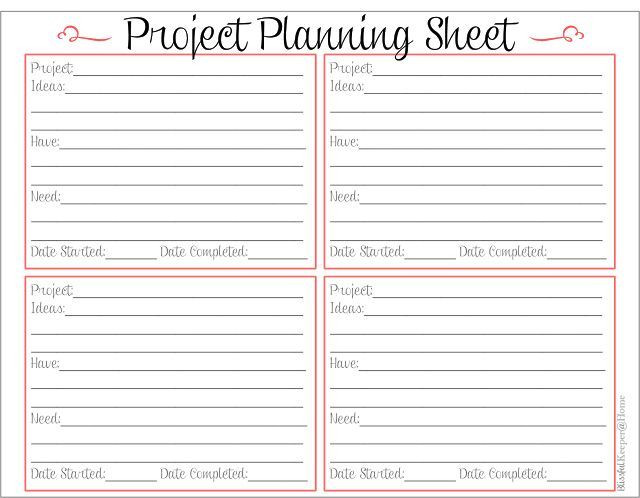 Printable Project Planner Template 5 Of Printable Project Planner Template