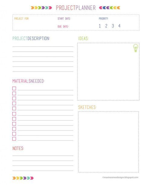 Printable Project Planner Template Free Printable Project Planner