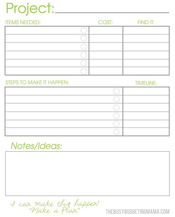 Printable Project Planner Template Pin by Giu On Girl Scouts