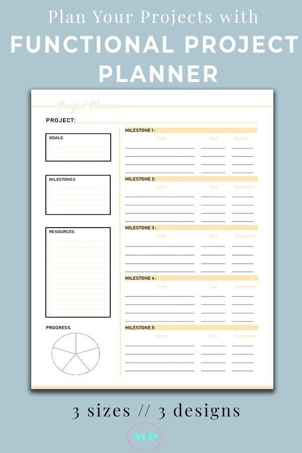 20 Printable Project Planner Template