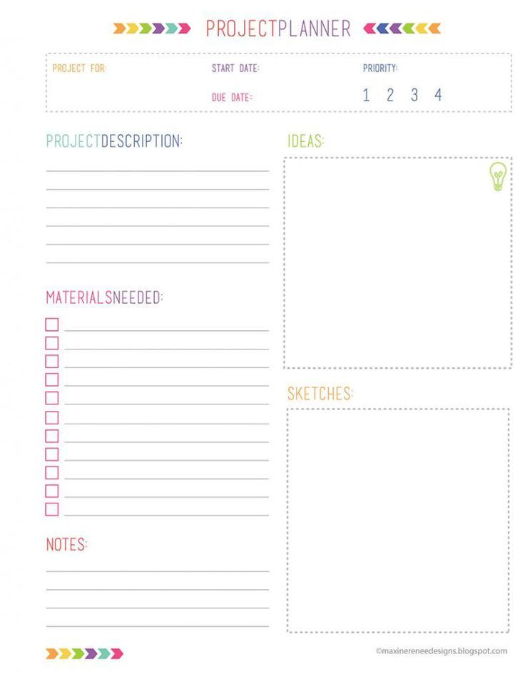 Printable Project Planner Template Project organization Printables Free Download