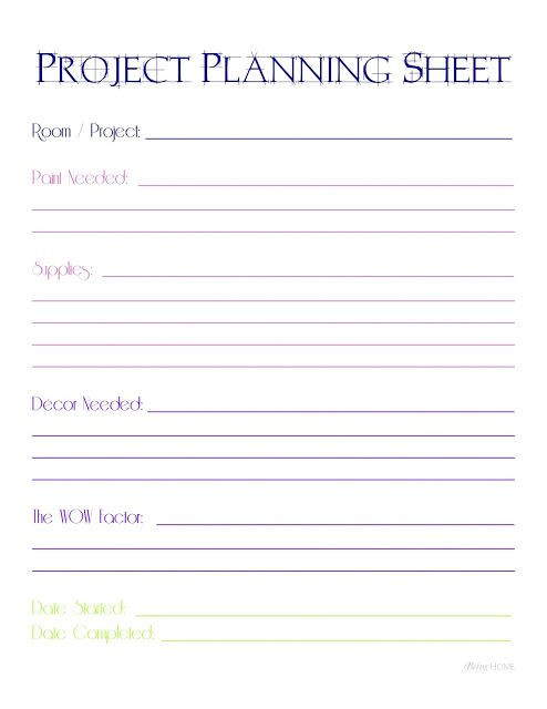 Printable Project Planner Template Project Planning