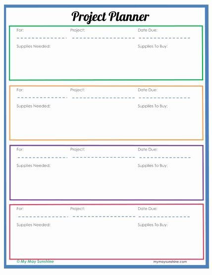 Printable Project Planner Template Project Planning Template for Students Beautiful Project