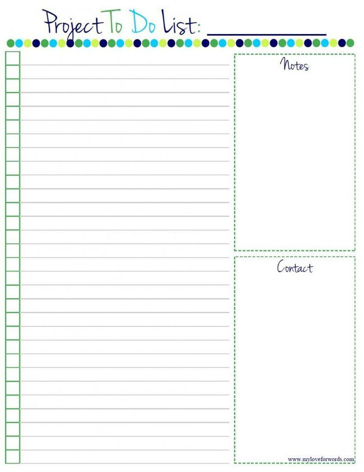 Printable Project Planner Template Project to Do List Free Printable