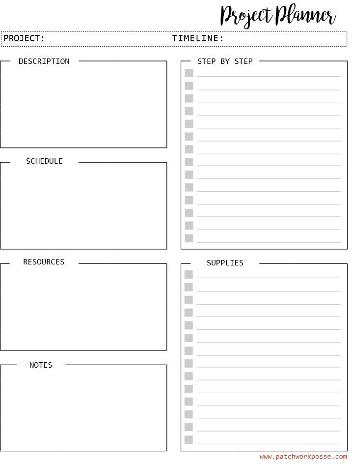 Printable Project Planner Template the Best Printable Planner Pages for Quilters