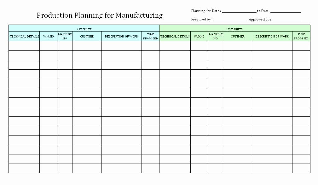 Production Planning Excel Template Production Schedule Template Excel Lovely Production